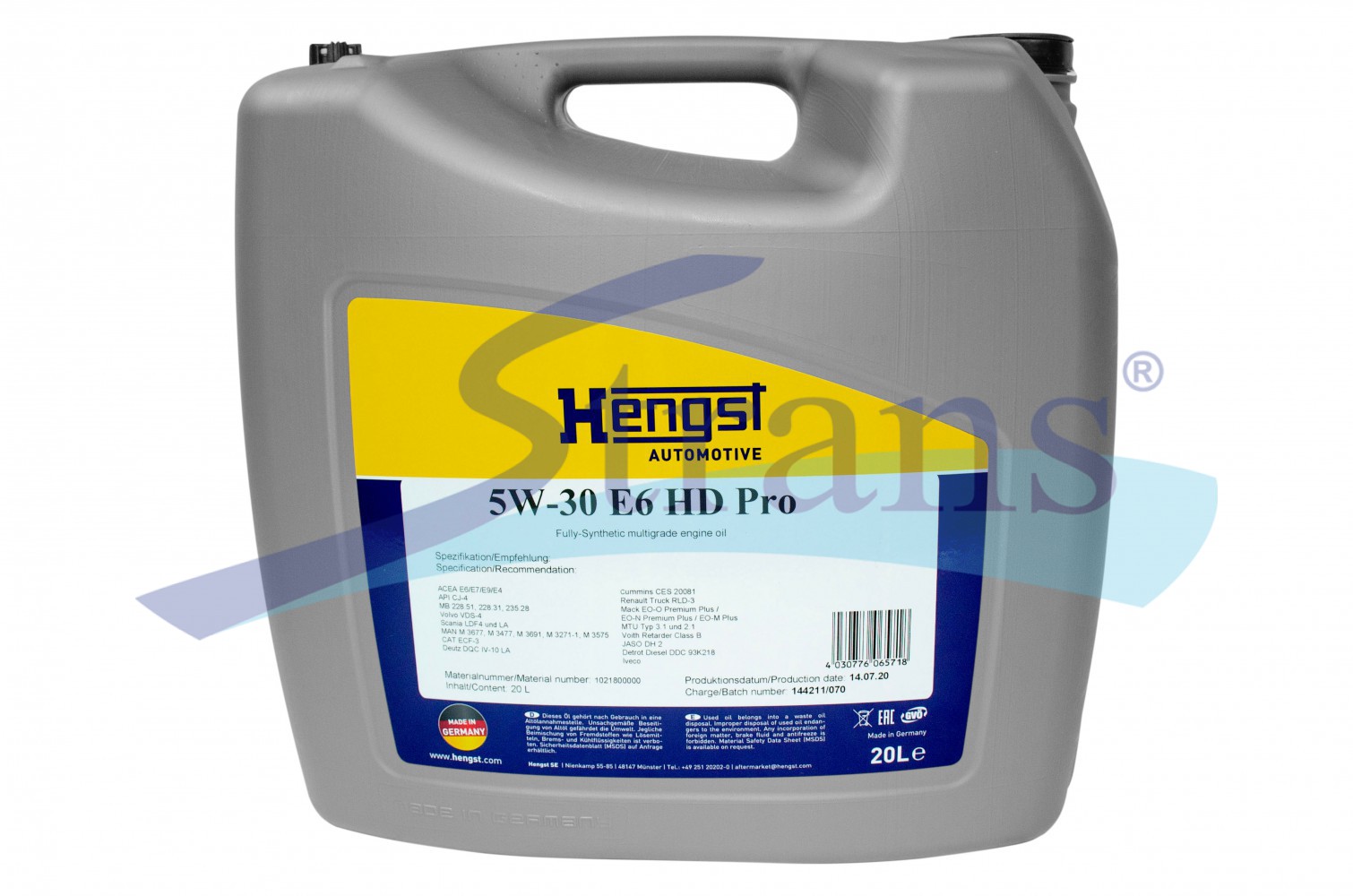 Масло Моторне Hengst 5W-30 E6 Hd Pro (На Euro 5/Euro 6) 20Л